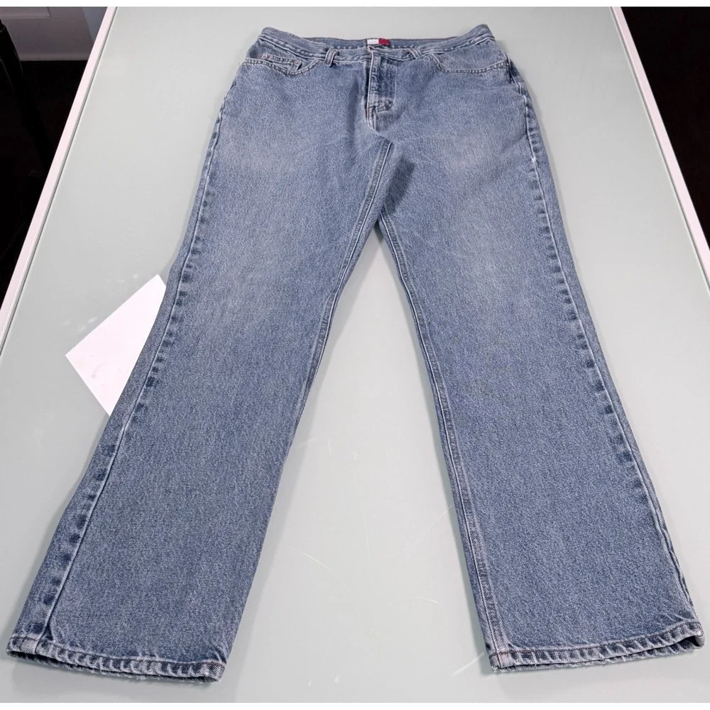 VTG Tommy Jean Ditto Straight Fit Jeans Mens 33x34 Light Wash Blue Denim Preppy